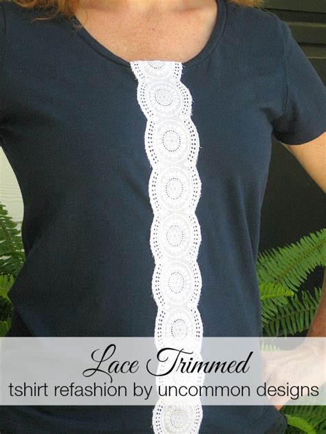 Lace Trimmed Tshirt Refashion