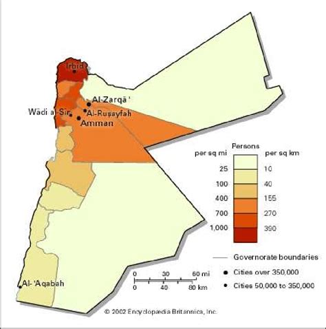 Population density of Jordan. | Download Scientific Diagram