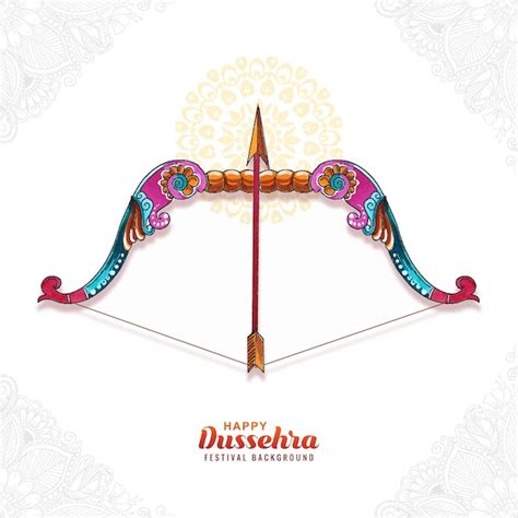 Premium Vector Happy Dussehra Bow And Arrow Festival Greeting Card