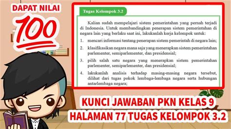 Soal Kunci Jawaban PPKn Kelas 9 SMP Halaman 77 Kurikulum 2013