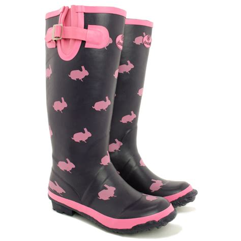 New Womens Wetlands Flat Festival Wellies Wellington Knee High Rain Boots Size