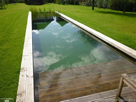 Cette piscine écologique composée de bois matériau noble et