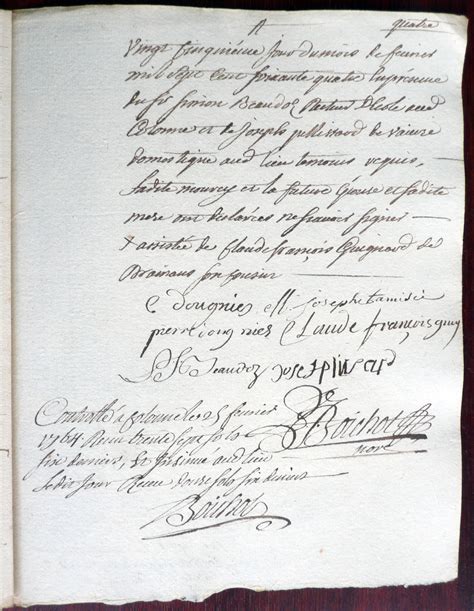 Brainans Notre Histoire 1764 02 25 Contrat De Mariage Pierre DOUGNIER