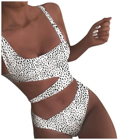 Maillot De Bain Maillot De Bain Imprim Avec Boucle Sur Le Devant Pour Femmes Bikini Ensemble
