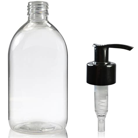 500ml Clear PET Sirop Bottle With Lotion Pump Ampulla 0161 367 1414