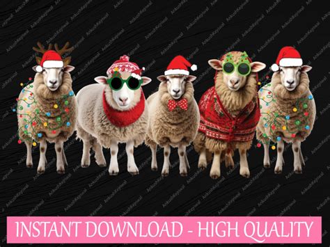 Sheep Christmas Light Png, Christmas Sheeps Farm Animal Xmas Png, Sheep ...