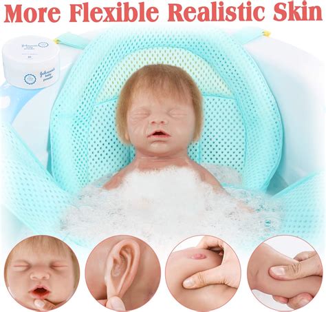 Vollence Inch Sleeping Full Silicone Baby Dolls With Hair Not Vinyl