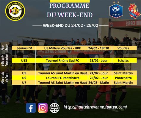 Actualité Programme du week end du 24 25 février 2024 club