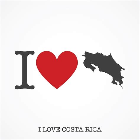 Premium Vector I Love Costa Rica Heart Shape National Country Map Icon