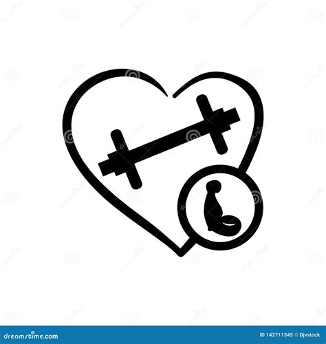 Heart With Weight Lifting Dumbbell Stock Vector Illustration Of Heart