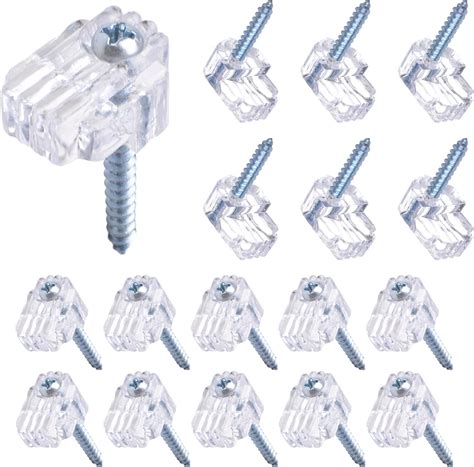 Morobor 24 Pcs Glass Retainer Clips Kit 10 Mm Glass Clip Glass Cabinet Clips With Screws For