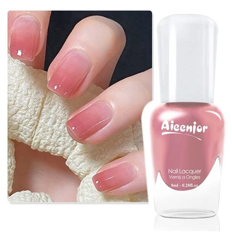 Aieenjor Light Pink Nail Polish Nude Nail Polish Water Based Low Odor Fast Drying Non Toxic