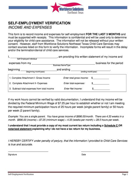 How To Prove Self Employment Income For Food Stamps Fill Out And Sign