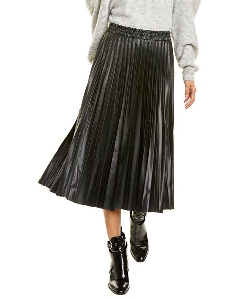 Max Studio Pleated Midi Skirt In Black Lyst