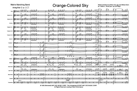 Orange Colored Sky Arr Dallas Burke Carl Major J W Pepper Sheet Music