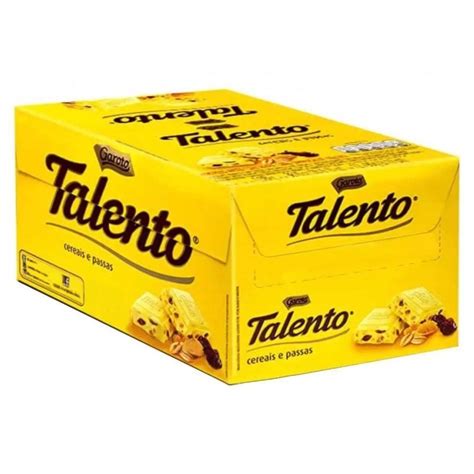 Chocolate Talento Branco Cereais E Passas 12 Unid 90g Shopee