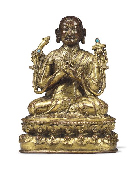 A GILT-BRONZE FIGURE OF A LAMA , TIBET, LATE 15TH CENTURY | Christie's