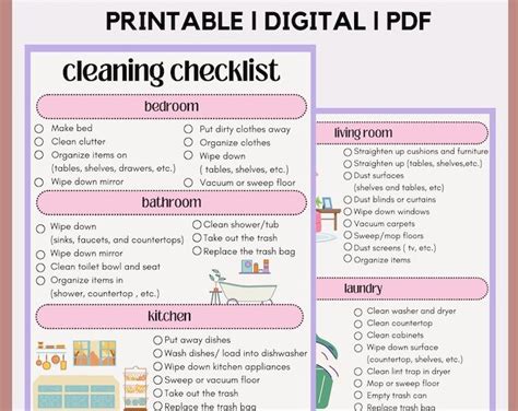 Daily Clean House Checklist - Etsy in 2024 | Deep cleaning checklist, Clean house, Cleaning ...