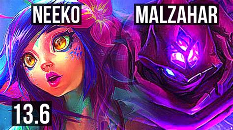 Neeko Vs Malzahar Mid 6 0 3 500 Games Dominating Kr Master