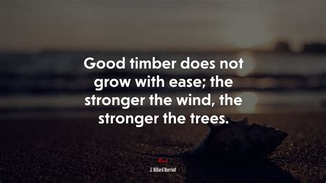 Good Timber Does Not Grow With Ease The Stronger The Wind The