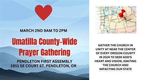 Umatilla County Wide Prayer Gathering Pendleton First Assembly Of God