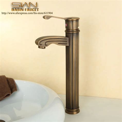 Quality Antique Brass Bathroom Faucet Lavatory Bar Vessel Sink Faucets