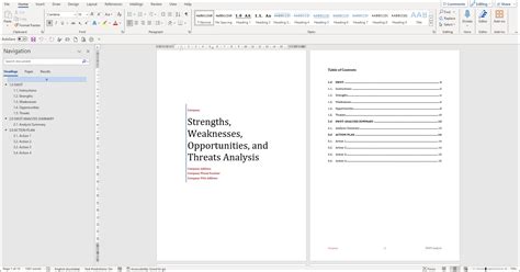 swot analysis template