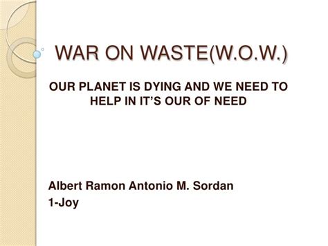 War On Waste