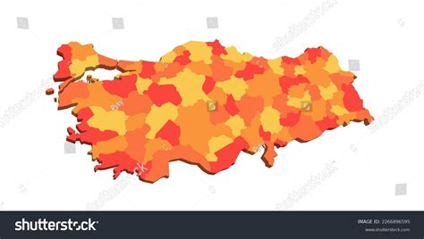 Turkey Political Map Administrative Divisions Provinces Stock Vector ...