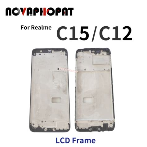 Novaphopat LCD Front Housing Frame For Realme C12 C15 LCD Display