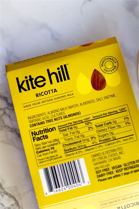 Kite Hill Ricotta Made From Artisan Almond Milk Dairy Free Review