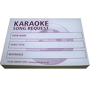 Karaoke Request Slips Amazon Co Uk Musical Instruments