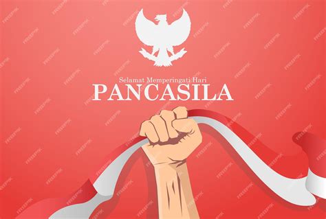 Premium Vector Social Media Poster Selamat Hari Pancasila Means Happy