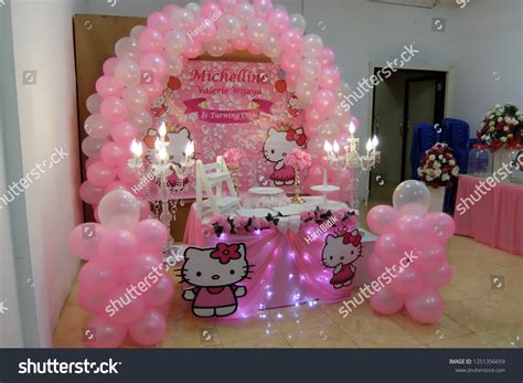 Birthday Decorations Hello Kitty Cartoon Themes Stock Photo 1251356659 ...