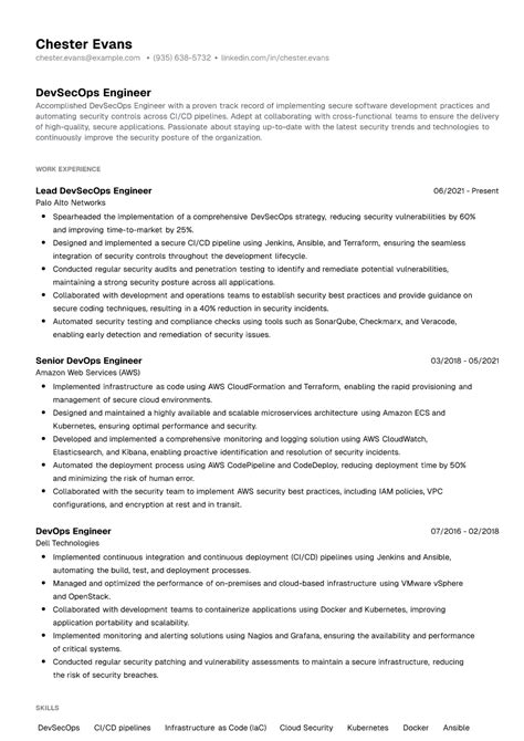 Devsecops Engineer Resume Examples Writing Guide