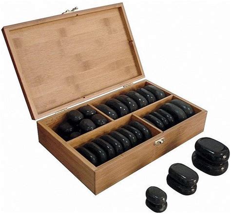 Hot Stone Massage Set 36 Delige Set Met Professionele Stenen Geleverd In Een Mooie Bol