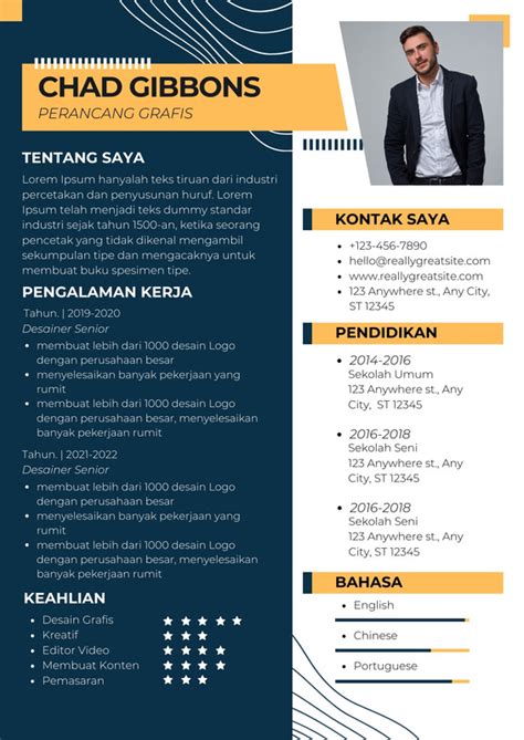 Halaman 14 Lamar Kerja Idaman Dengan Contoh Cv Resume Gratis Canva