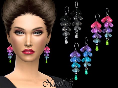 The Sims Resource Natalis Rainbow Gemstone Drop Earrings