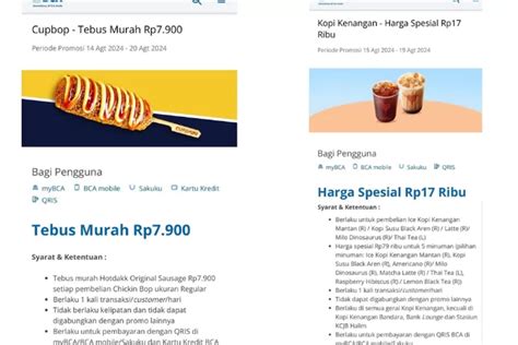 Daftar Promo Makanan Dan Minuman Dari BCA Di Hari Kemerdekaan 17