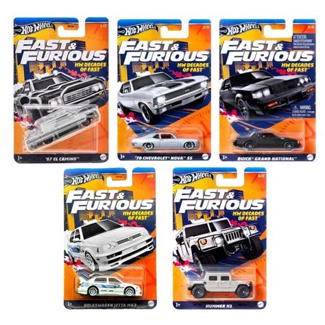 Комплект от метални коли Hot Wheels колекция HW Decades of Fast Volkswagen Hummer Buick
