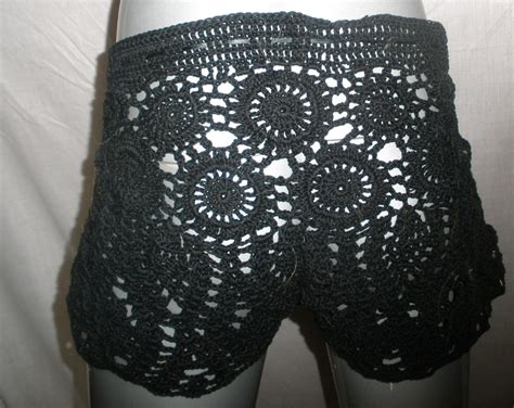 Hand Crochet Lace Beach Shorts Bikini Cover Up Etsy