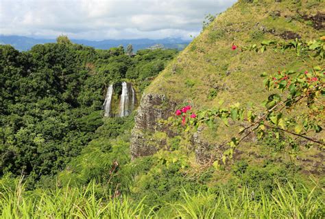 Opaekaa Falls Stock Image Image Of Mountains Scenic 81358081