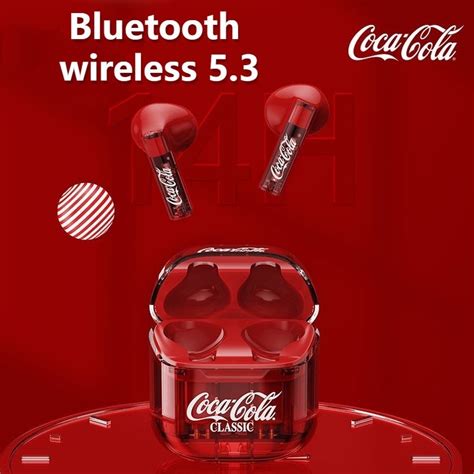 New Product Ready Stock MINISO Coca Cola Wireless Bluetooth Headset 5