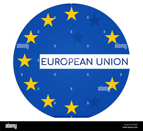 European Union Symbol Icon 3d Illustration Isolated On White Stock