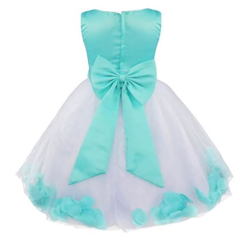 Inlzdz Enfant Fille Robe Cérémonie Princesse Pétale Fleur Sans Manches