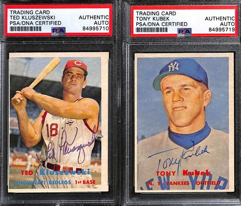 Lot Detail Topps Signed Cards Ted Kluszewski Tony Kubek