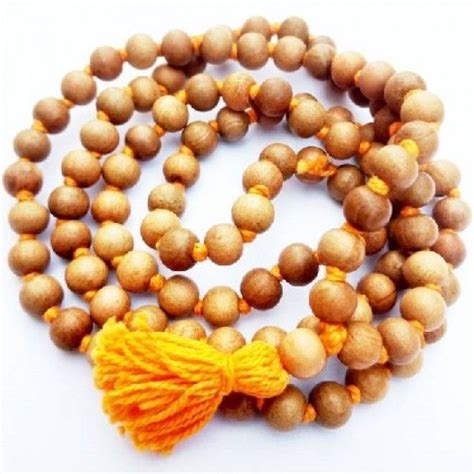 White Sandalwood Safed Chandan Mala 14 5 Inch 1 Rosary Of 108 Beads