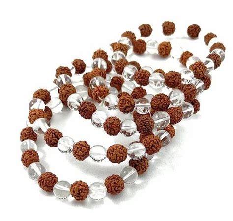 30 Gram Gemstone Original Rudraksha Sphatik Bracelet Clear Quartz