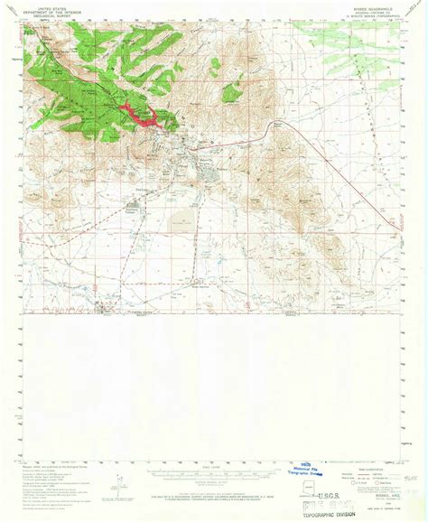 Bisbee Arizona 1958 1967 Usgs Old Topo Map Reprint 15x15 Az Quad