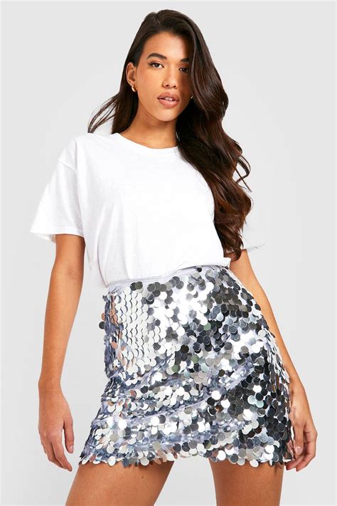 Tall Disco Sequin Mini Skirt Boohoo Usa